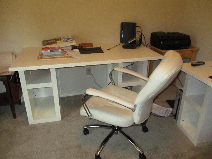 White Office Desk and Chair