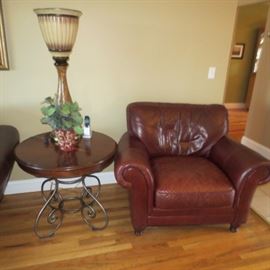 Macy's Leather Love seat & Chair