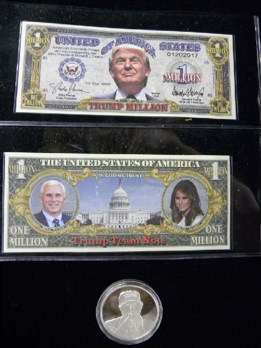 Trump Commemorative Bills and Coin