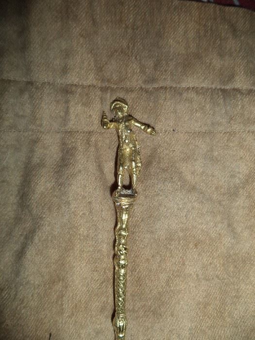 Brass Spoon with Soldier Finial