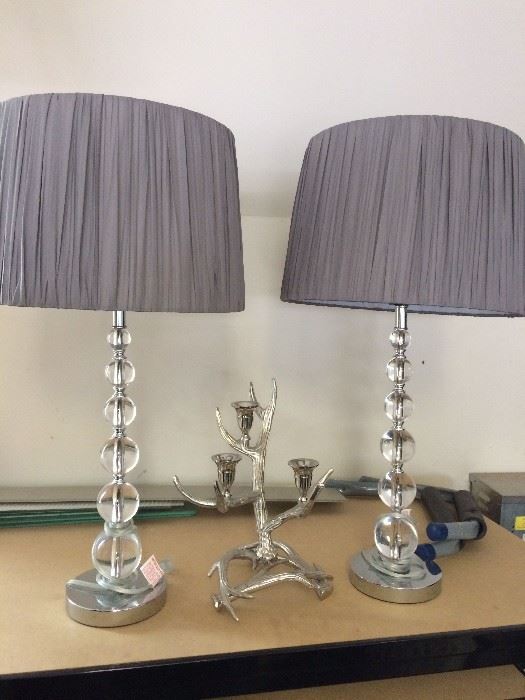 Lamps and Antler Candlestick