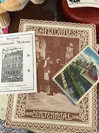 Restaurant Antoine Centennial menu 1840-1940, postcard, souvenir, New Orleans
