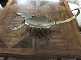 Scorpion, brass and abalone