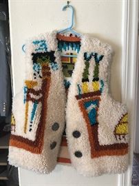 Southwestern-style Vest with Mexican Olympic silver pesos as buttons
