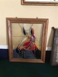 Horse stained glass