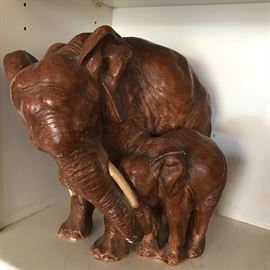 Mother elephant and baby. Very heavy. As is