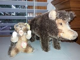 Steiff Nagy Beaver & Warthog/Wild Boar Animals