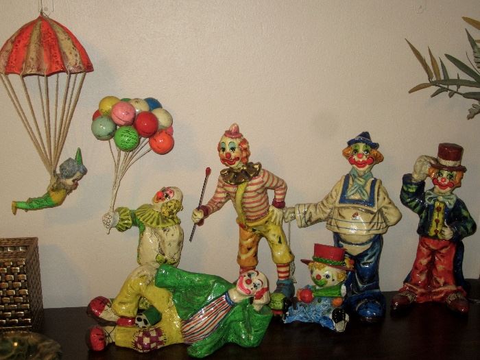 Paper mache clowns