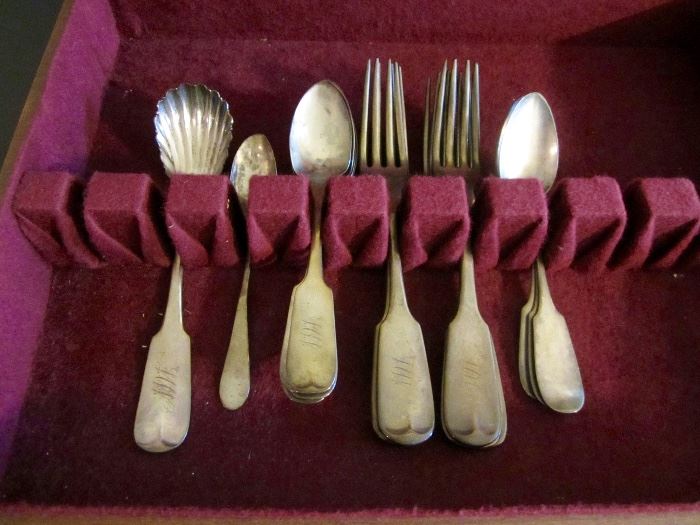 Old English silver flatware