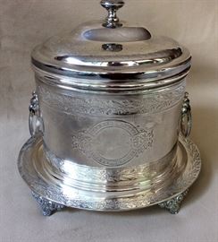 Antique sterling biscuit oval box