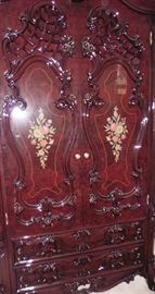 You can see more details with flash. Deep brown lacquer media cabinet. Made in Italy.