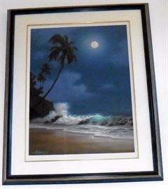 Lithograph. "Solitude of the Night" Roy Gonzalez Tabora. Framed: 38"x31". Image area: 28"x31". Signed in image and outside; numbered. $700. Comparable retail: $2,000