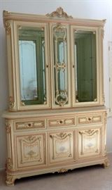 Silik Fine Italian Furniture - China cabinet/breakfront. 96" h, 65 1/2" w. Two pieces for easier moving. $3,800. Comparable retail: $11,555
