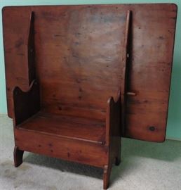 Antique tilt-top table/bench.