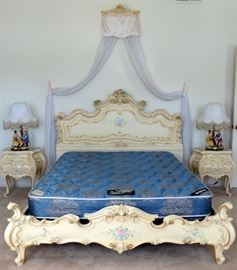 Silik Fine Italian Furniture - Queen size bed frame - headboard, footboard, rails. (No mattress). $1,340. Comparable retail $3,826