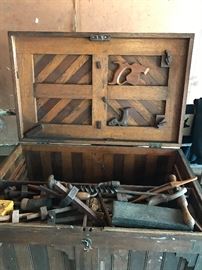 The BEST carpenter's chest I've come across in 45 years.  Complete with original contents.  