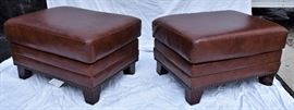 Two Leather Ottomans (28”X22”X16” T)