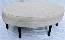 Oval Beige Fabric Settee