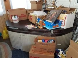 Triangular hot tub with cover - great!  Barely used. 