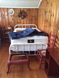 Full size Antique Iron Bed (Headboard, Foot-board, & Frame)