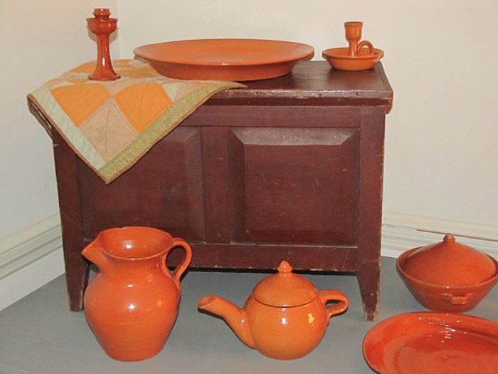 Sugar chest, Jugtown pottery