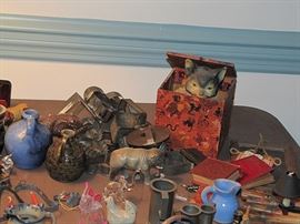 Small pottery, cat Jack in the Box (papier mache)