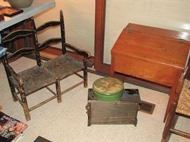 Child's bench, child's desk