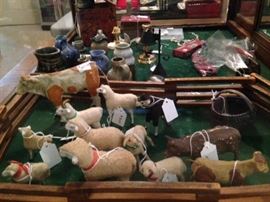 German sheep, putz animals, miniature pottery