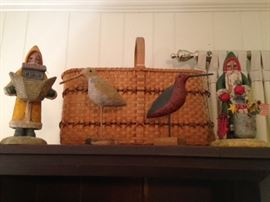 Richard Lane Santas and shorebirds, Cherokee basket