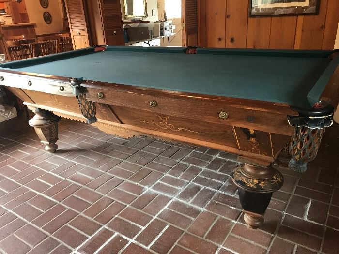 1890-1900 Antique Pool Table