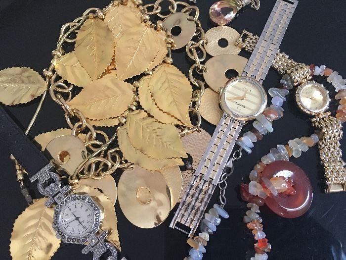 Just a sampling of the many pieces of wonderful costume jewelry and watches.