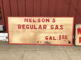 Early Gas Station Advertising Sign 