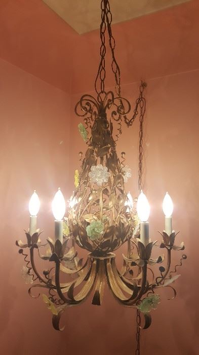 Venetian glass flowers chandelier 