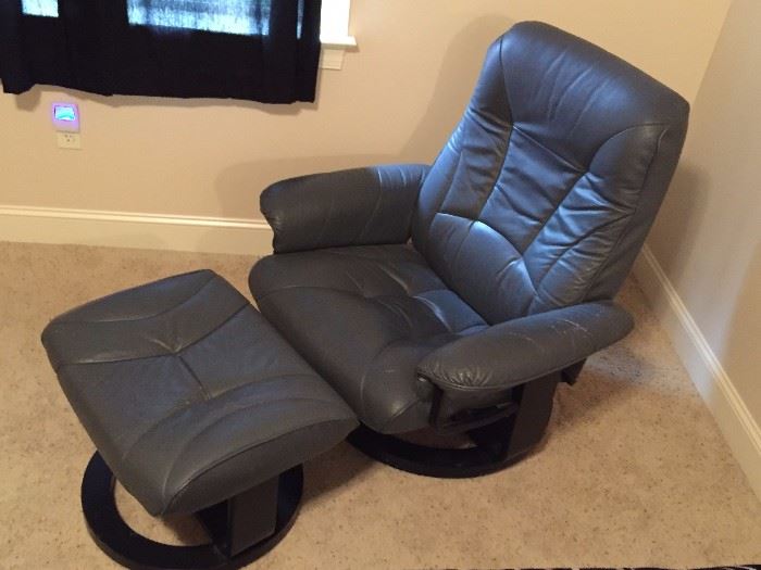Leather Chair with footstool