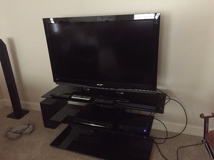52-inch TV with Surround Sound and TV table 2 shelves