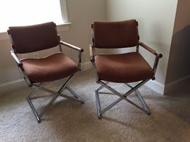 Teak and Chrome Director's Chairs