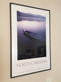 North Carolina Poster with Canoe