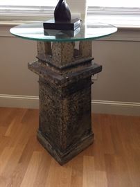 Old Chimney base for glass top occasional table