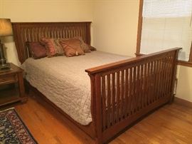 Mission Style Red Oak Queen Bed & Set