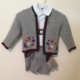 German Suede Child's Lederhosen & Sweater