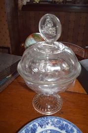 EAPG glass lidded compote