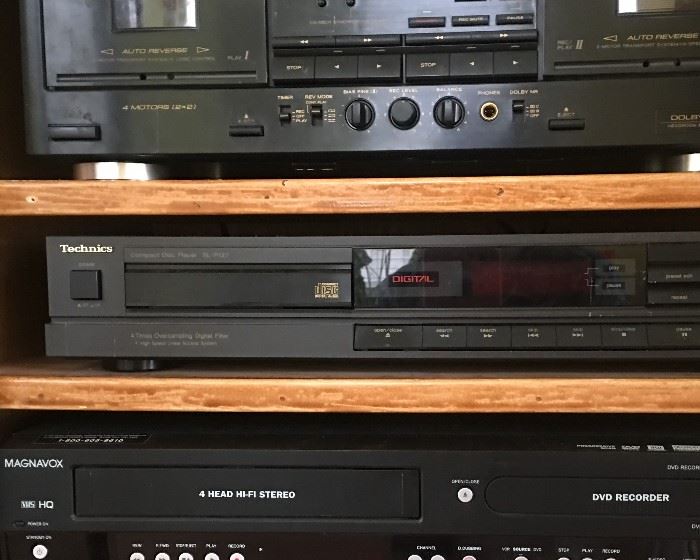 electronics Teac Double Auto Reverse Cassette Deck and Sherwood Audio Video Recorder