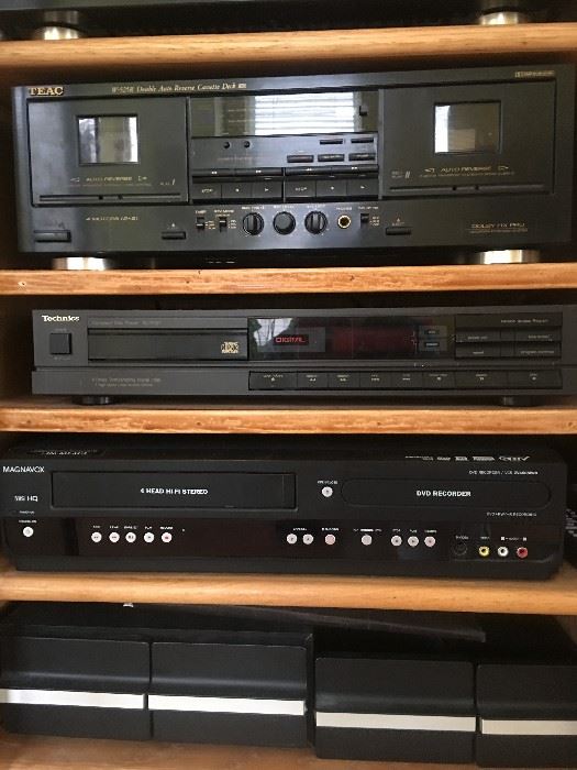 electronics Magnavox DVD Recorder with VCR and Technics Compact Disc player