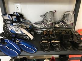 In Line Skates, golf shoes and water shoes