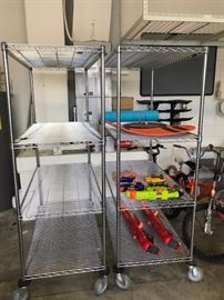 Commercial shelving on wheels