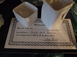 Sugar and creamer from HMS Queen Mary w.COA