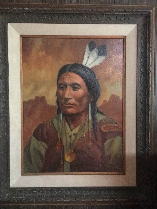 Black Hawk Kiowa Indian by Roger Piercy  19 x 24