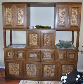 Carved wall unit