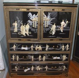 Beautiful black lacquered  chest