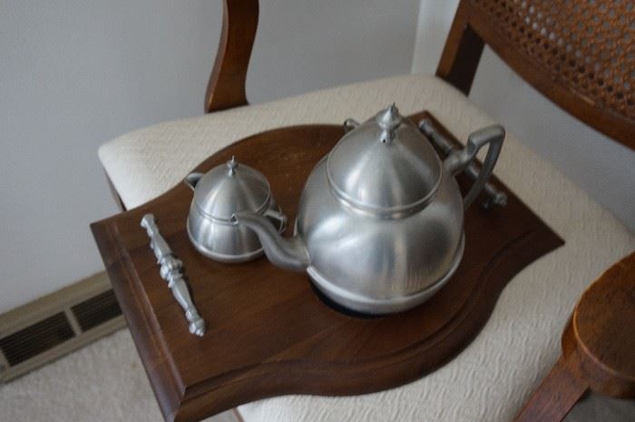 silver tea pot set